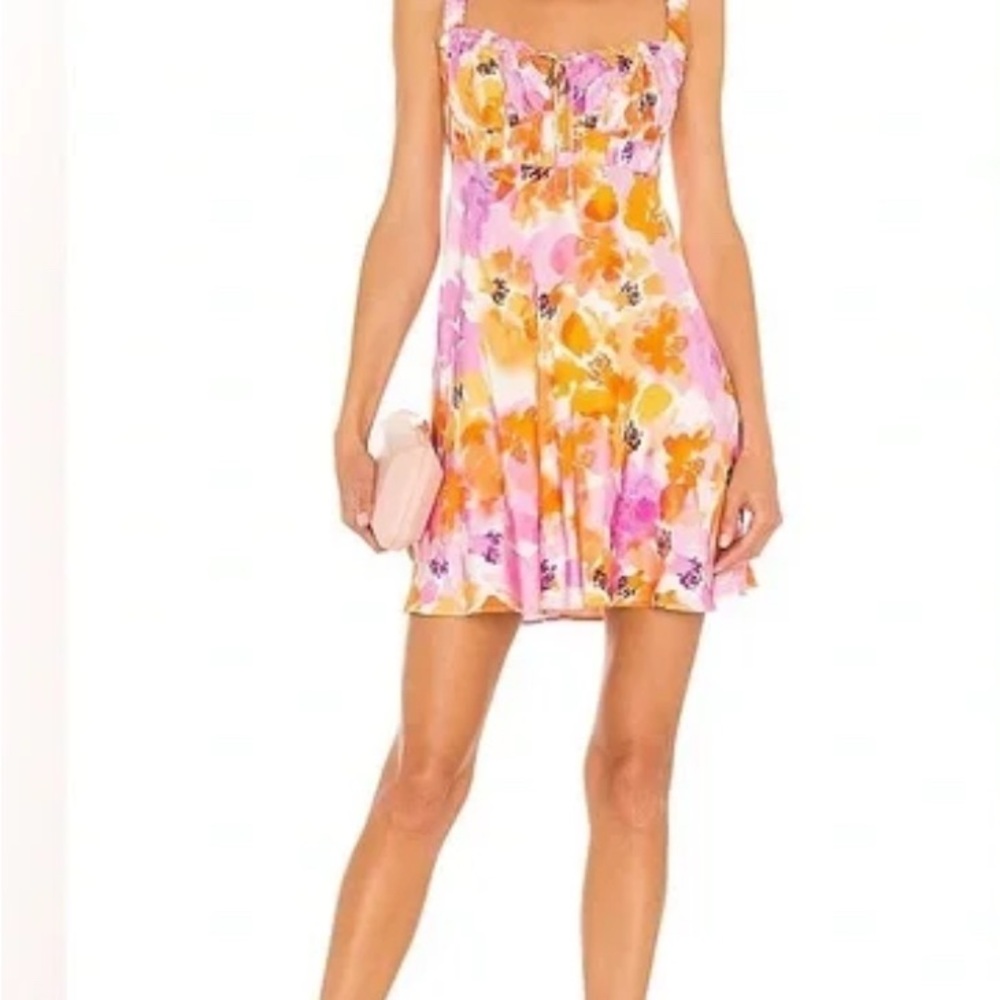 Nicholas Floral Pink and Orange Dress